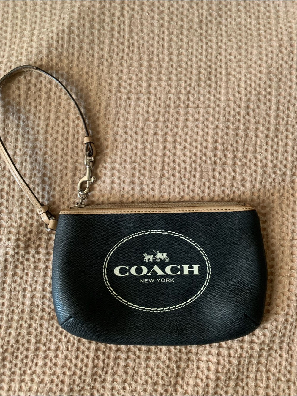 Coach Black and Tan Wristlet